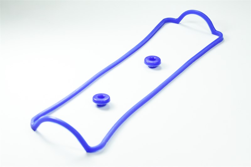 Прокладка клапанной крышки с уплотнительными втулками ВАЗ 2108-21099,2110, Калина, Гранта силикон (синий) (Балаково) 2108-1003270/77-01-1