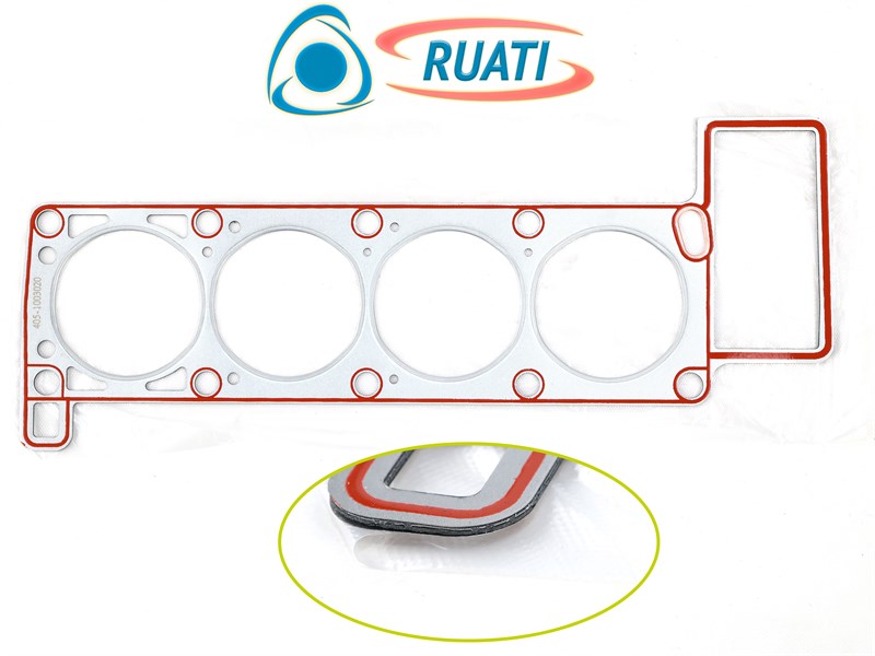 Прокладка ГБЦ ЗМЗ-405, 409 с герм. облицованная металлом под ГБО (RUATI) 405-1003020-01RN (облиц.)