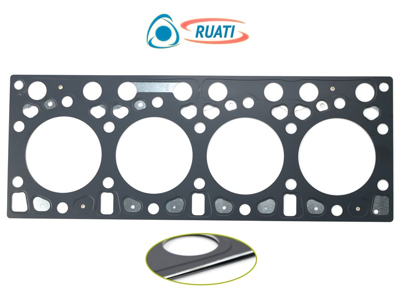 Прокладка ГБЦ ЯМЗ 535 а/м ГАЗ, ПАЗ, Лиаз, Урал на подложке (3-х слойный металл, доп арт.: 535.1003206, 499-73-49) (RUATI) RN0089