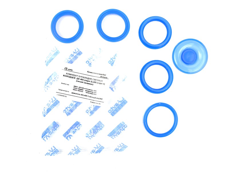 Ремкомплект  уплотнителей свечных колодцев Евро 3 син.силикон (из 6 шт) 40624 Балаково 40624-1007248/9159/4-2