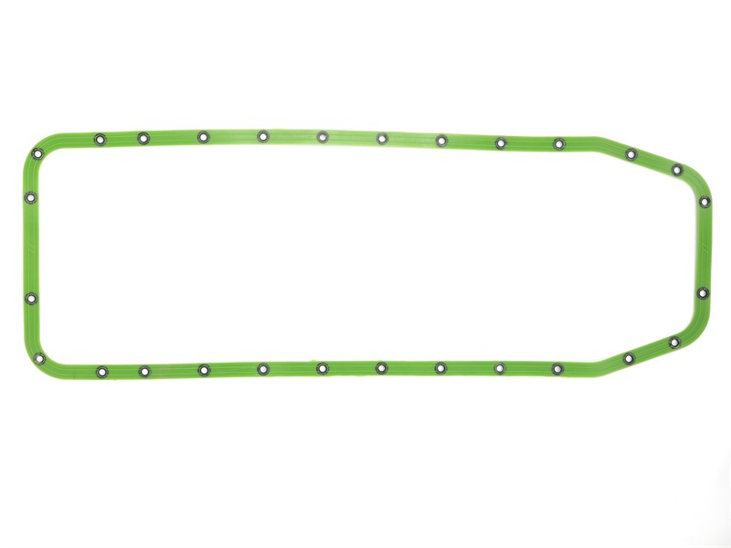 Прокладка поддона маслянного картера КАМАЗ зелёный силикон с металическими шайбами ПРЕМИУМ (ПТП64) 740-1009040-3