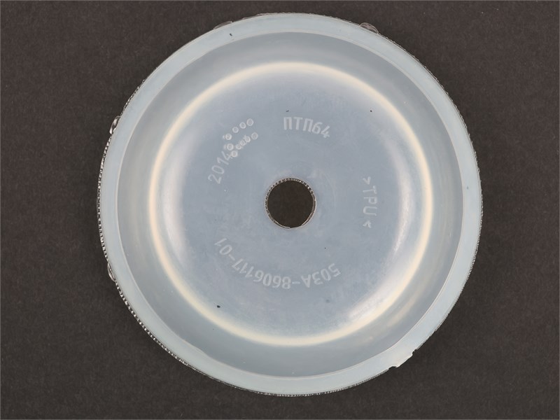 Мембрана цилиндра подъема кузова а/м МАЗ синий полиуретан (ПТП64) 503А-8606117-01