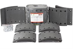 Рем. комплект тормозных накладок на ось: BPW. SAF. CARDI (WVA 19032 ТОНАР)  (420*180 мм)(Сверл./расточен./с заклёпками/ к-т 8 шт.) AFD премиум STD 19032-1