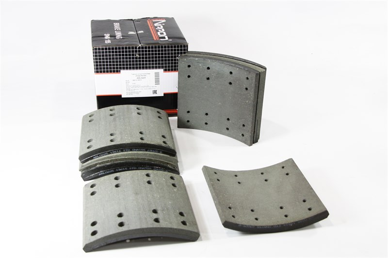 Рем. комплект тормозных накладок а/м КАМАЗ/НЕФАЗ мост RABA (Сверл./расточен./без закл./ширина 180мм./ к-т 8 шт.) (865-01-3341-013/014) (19615/19616) STD NIPPON ABL0225