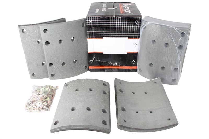 Рем. комплект тормозных накладок а/м МАЗ-101, 5440, КАМАЗ-6580, SHAANXI X3000 задняя ось (Сверлён./расточенные/с заклёпками (пустотелые)/ширина 220мм./ к-т 8 шт./ высокая термостойкость/ для барабанов с высоким износом/19488,19496, HD90149340094, 81.50221 ABL 2009-01