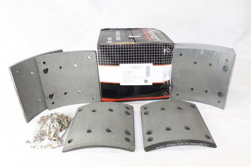 Рем. комплект тормозных накладок а/м МАЗ-101, 5440, КАМАЗ-6580 передняя ось УРАЛ-6370 средний/задний (Сверлён./расточенные/с заклёпками (пустотелые)/ширина 180мм./ к-т 8 шт./ повышенная термостойкость/ 19495,19487,81.50221.0849/ номинал STD) ALLIED NIPPON ABL 0011-01