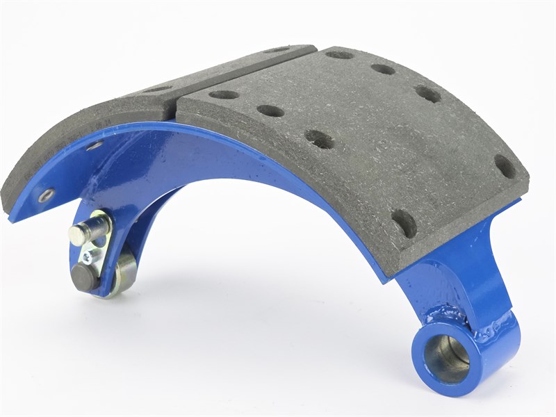 Колодка барабанного тормоза а/м КАМАЗ Компас 12 мост JAC N120 (OE: 3502.36G-090/ задняя/ нижняя/ сварная) (1шт.) АККОР 163502.36G-091