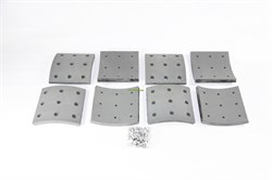 Рем. комплект тормозных накладок а/м ПАЗ-4230,КАВЗ-4232,ИКАРУС мост КААЗ (Сверл./шлиф./с заклёпками/ширина 180мм./ к-т 8 шт.) АККОР 52642-3502106 НЧ