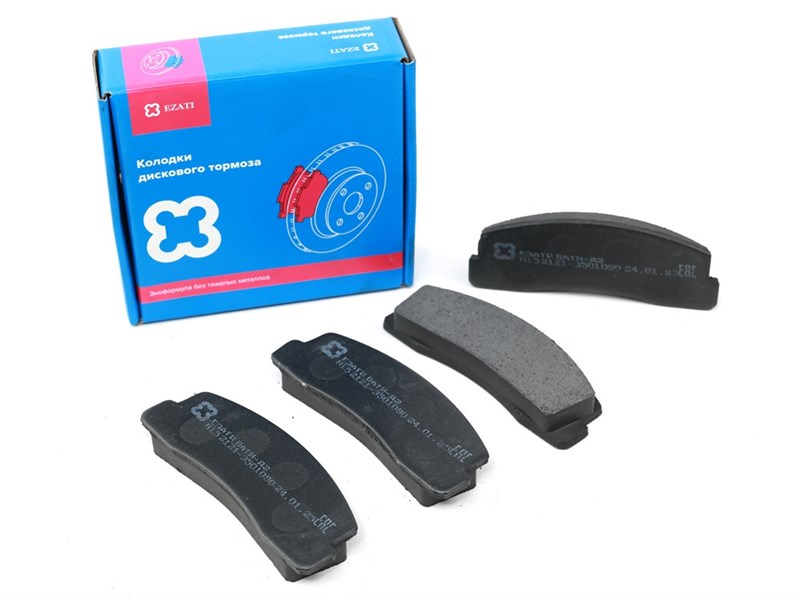 Колодка дискового тормоза а/м ВАЗ 2121(НЧД) передняя (к-т 4 шт.)  ЕзАТИ 2121-3501090ez