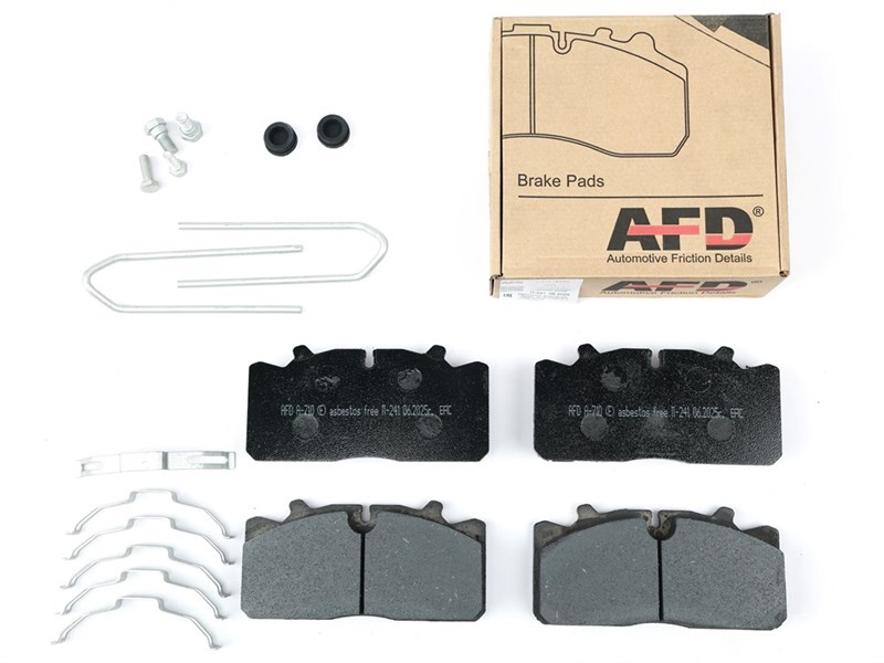 Колодка дискового тормоза (A-710)(03) системы: WABCO; PAN 17 а/м Газон NEXT, ПАЗ ВЕКТОР NEXT, Renault Trucks, Iveco (с установочным комплектом: палец\ пружинки\ пыльники) (к-т 4шт.)  WVA 29088 (AFD) A-710 (E) 03