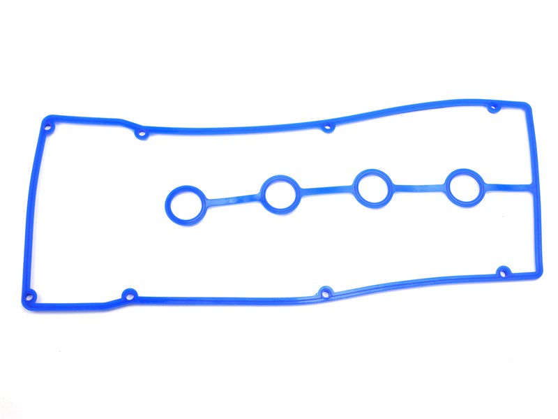 Прокладка клапанной крышки ЗМЗ 406 ЕВРО-3 синий силикон, 8 отверстий, с колодцами ПРЕМИУМ (ПТП64) 40624-1007245 (с колод.)