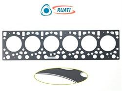 Прокладка ГБЦ ЯМЗ 537 а/м Лиаз, Кировец К-5Т, Ростсельмаш Т-500 на подложке (3-х слойный металл, доп арт.: 537.1003206, 499-73-50) (RUATI) RN0090