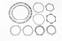 Набор прокладок редуктора заднего, среднего, переднего моста УРАЛ 375 стар. обр., (7 наим., редуктор: 13 отв.) паронит 0,6мм.  (Состав: 4320/375-2402001-6Н, 375-2402142) (Москва) ( ОЕ 04-05-211 )  375-2402001-7Н (04-05-211)