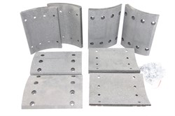 Рем. комплект тормозных накладок на ось: BPW (Std) траллы, прицепная техника (на 1 ось 8 тормозных накладок  с заклёпками, 300x200) AFD  А-19574