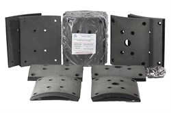 Рем. комплект тормозных накладок а/м МАЗ-101, 5440, КАМАЗ-6580, SHAANXI X3000 задняя ось (Сверлён./расточенные/с заклёпками/ширина 220мм./ к-т 8 шт./19488,19496, HD90149340094, 81.50221.0819) Тамбов АТИ 5440-3502105-021