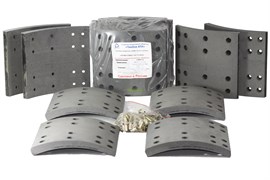 Рем. комплект тормозных накладок на ось: СЗАП L1 12т (к-т 8 шт./сверл./расточ./с заклепками/ширина=180мм.) А3834/А3835