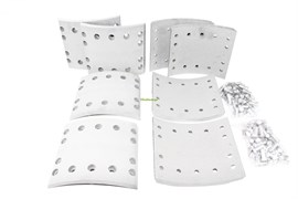 Рем. комплект тормозных накладок а/м ЛИАЗ-5256 (Сверл./раст./с заклёпками/ширина 180мм./ к-т 8 шт.) RuATI 5256-3501105-2