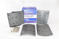 Рем. комплект тормозных накладок а/м МАЗ-101, 5440, КАМАЗ-6580, SHAANXI X3000 задняя ось (Сверлён./расточенные/с заклёпками (пустотелые)/ширина 220мм./ к-т 8 шт./ повышенный ресурс при высокой нагрузке и перегрузке, конвейерное качество ОЕМ/ для барабонов ABL 2009 HD-01