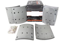 Рем. комплект тормозных накладок а/м МАЗ-101, 5440, КАМАЗ-6580, SHAANXI X3000 задняя ось (Сверлён./расточенные/с заклёпками (пустотелые)/ширина 220мм./ к-т 8 шт./ высокая термостойкость/ для барабанов с высоким износом/19488,19496, HD90149340094, 81.50221 ABL 2009-01