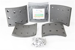 Рем. комплект тормозных накладок а/м Shachman X3000 передний мост (Сверлён./расточенные/c заклёпкам/ширина 160мм./ к-т 8 шт. 8 отв./ повышенная термостойкость/ 19494, 81.50221.0535,19580) RUATI HD RU 770 HD