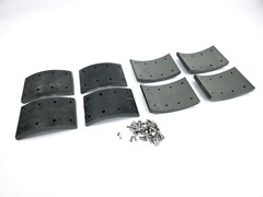 Рем. комплект тормозных накладок полуприцеп ММЗ-7685, ПСТБ-6, 12, 17, ПСТ-6, 9 МЖТ-10, ПС-30 (сверл., не шлиф., с заклёпкой, ширина=120мм.) Тамбов АТИ 771Б-3502106-Б_Тамбов