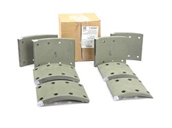 Рем. комплект тормозных накладок а/м КАМАЗ 65115, 65117, 53215 ЕВРО после 06.2013 г. (материал ТИИР-417, повышенный ресурс/ Сверл./расточенные/без заклёпки/ ширина 140мм./ к-т 4 длин. + 4 корот., 53205-3501105-01/53205-3501105-51-01 / доп. арт: 53229-3501 Ремком.№ 4. без закл. 417