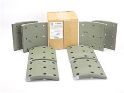 Рем. комплект тормозных накладок а/м КАМАЗ-6520, 6560 ЕВРО после 06.2013 г. (материал ТИИР-417, повышенный ресурс/ Сверл./расточен./без заклёпок/ ширина 180мм., 9 отв./ к-т 8 шт. короткие, 6520-3501105-51-01 / доп арт.: 6520-3501105-К, RU 372 HD, 6580-350 Ремком.№ 8. без закл. 417