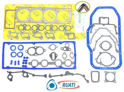 Комплект прокладок двигателя ЗМЗ-406 полный под ГБО для а/м Газель (25 наим., 42 шт., облицованная металлом ГБЦ, силикон, паронит, PTP029023, 040620-4610000-00, 4062.3906022-100, 406.3906022, 040620461000000) ОПТИМА RUATI RN1006