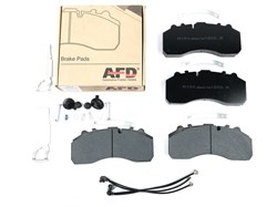 Колодка дискового тормоза (A-701) системы: Knorr SB 7000; SN7 а/м Actros MP2/MP3, EuroCargo, ЛИАЗ 5292, КАМАЗ 5490/5299, Yutong 6122 и др.  (с установочным комплектом:палец/пружины/пыльники/датчик) (к-т 4шт.) WVA 29061, 29087, 29179 (AFD) A-701 (E) 04