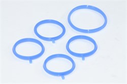 Прокладка коллектора ВАЗ 21124, 2112 (впускного) комплект, Н/О с электрон. педалью, синий силикон (ПТП 64) 2112-1008636-10/38-1